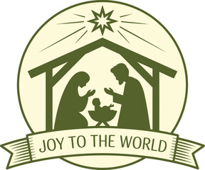 Festive joy to the world text design with christmas elements