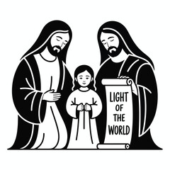 Religious illustration of jesus christ bringing light to the world