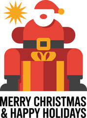 Festive merry christmas and happy holidays greeting design