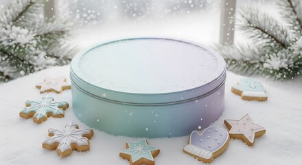 Winter Cookies in a Tin - Festive Holiday Treats.