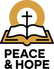 Symbolic illustration of peace and hope with religious imagery