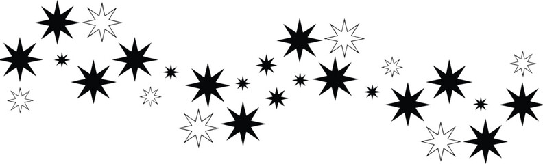 Festive stars and abstract shapes for christmas and new year celebrations