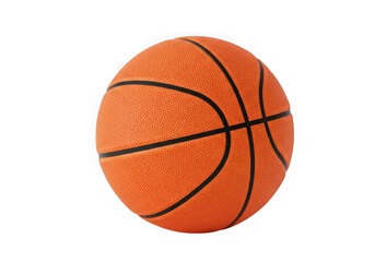 A single orange basketball isolated on transparent background