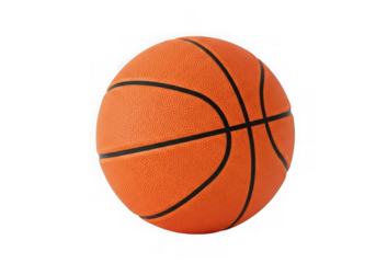 A single orange basketball isolated on transparent background