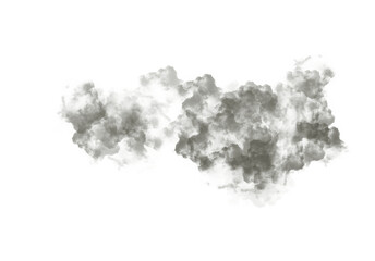 Gray Cloud Smoke Texture on Transparent Background
