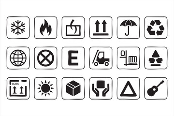 Transport and warehouse handling icons for industrial and shipping use © Icon Nest