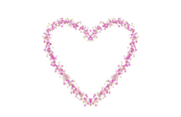 Cute Floral Heart Frame Isolated on Transparent Background
