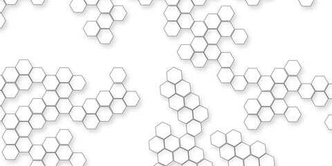 Abstract emboss white hexagonal background luxury white Pattern, geometric hexagonal honeycomb shape texture background, elegance showcasing a meticulously arranged pattern of hexagonal tiles.
