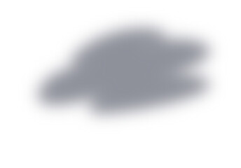 Gray Blurry Soft Cloud Shape on Transparent Background