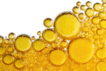 Golden oil bubbles on black