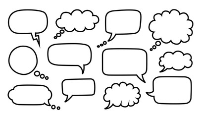 Fototapeta premium Blank Speech Bubbles Set for Chat and Communication Design