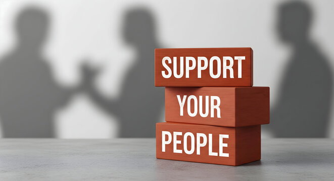 Boost workplace morale with message of support your people and foster a culture of teamwork with this inspiring motivational concept