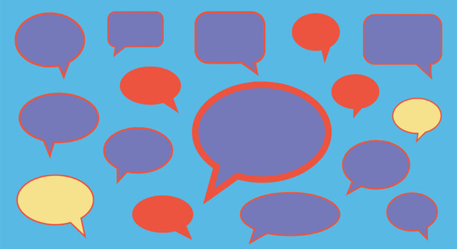 Vibrant speech bubbles ready for your message bright and colorful