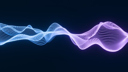 Abstract Cyber Waveform: Ideal for representing sound, digital data flow, or a clean, futuristic background for tech and music websites.