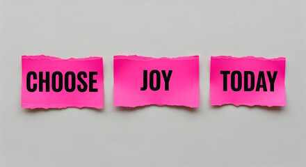 Choose Joy Today Inspirational Message on Pink Paper, Positive Affirmation for Daily Happiness and Motivation, Bright and Cheerful Reminder