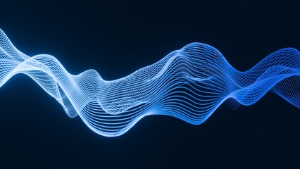 Monochromatic Blue Sound Wave: Ideal for representing technical data analysis, audio processing, clean corporate tech branding, or digital security.