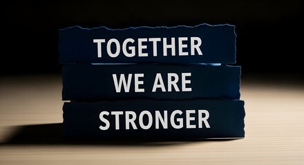 Unite and Thrive Together we are Stronger Inspiring Motto for Teamwork Success and Positive Reinforcement in Business and Community Projects