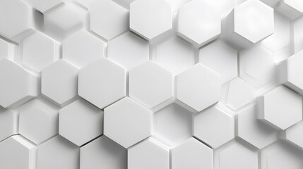Fototapeta premium Abstract 3D White Hexagon Geometric Surface