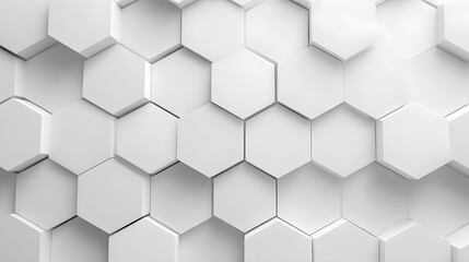 Fototapeta premium Abstract White 3D Hexagonal Surface with Geometric Depth