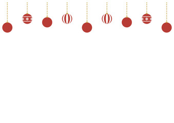 赤い吊るされたオーナメントのフレーム風素材