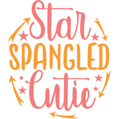 Star spangled cutie design for printing or crafting