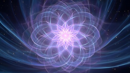 soft glowing lines rotating slowly around center, meditation calm background, 4K,