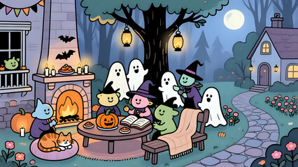 Cozy Halloween Night Gathering With Friends