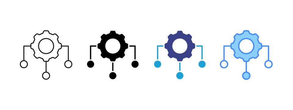 Algorithm icon set multiple style collection