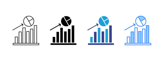 Obraz premium Graph icon set multiple style collection