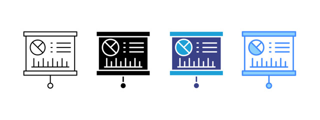 Visualization icon set multiple style collection