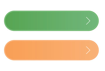 Gradient web buttons with arrow icons for UI and website interface design in green and orange tones
