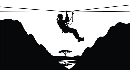 Experience thrilling adventure zip-lining through scenic canyon landscape