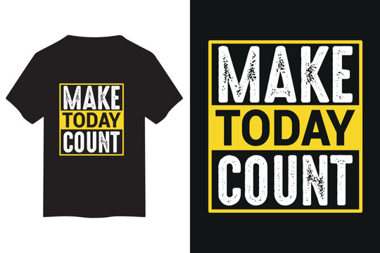 Black t shirt mockup with yellow typography design motivational quote visible