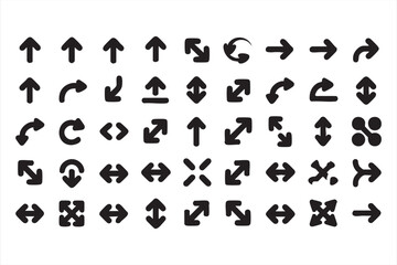 Direction and control arrow icons for UI, UX, and infographic design themes