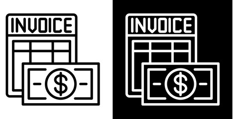 Invoice  Icon Set White Style Collection