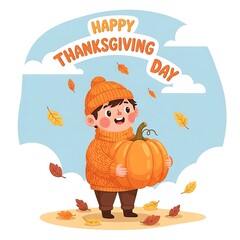 Naklejka premium Happy Thanksgiving Day! 2025 ThaknsGiving | 27 November