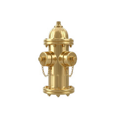 Shiny golden fire hydrant collectible object with detailed metallic texture and reflective surface on a clean black background