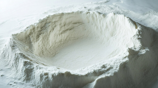 A delicate circle of sand floating in infinite white space symbolizing balance time and impermanence minimal art evoking mindfulness calmness and the beauty of natural order within simplicity