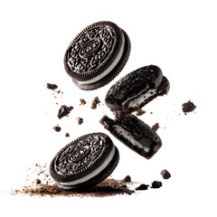 sandwich cookies with cream on white background.PNG