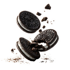 sandwich cookies with cream on white background.PNG