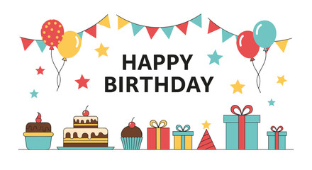 Celebrate joyous moments with vibrant birthday decorations, festive cakes, and delightful gifts creating an unforgettable party atmosphere