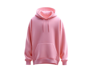 Pink hoodie, centered, isolated on black. Clean, soft light