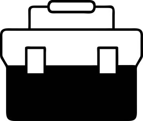 Simple outlined illustration of a versatile work bag or toolbox, representing portable storage for professional essentials, tools, and everyday utility items