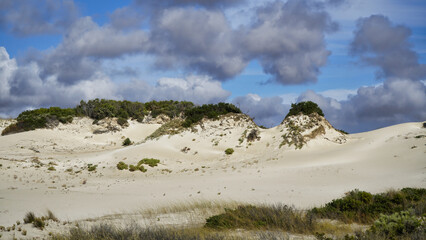 Lake Newland Conservation on Eyre Peninsula With Clouds and sand dunes