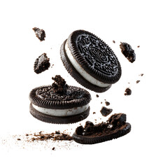 sandwich cookies with cream on white background.PNG