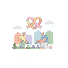 Charity Donation Awareness Ribbon Support Illustration