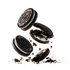 sandwich cookies with cream on white background.PNG