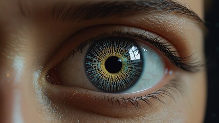 close up of a female eye