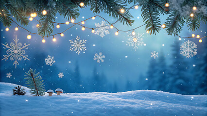 christmas background with fir tree