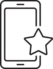 Obraz premium Smartphone with a star icon for favorite or rating
